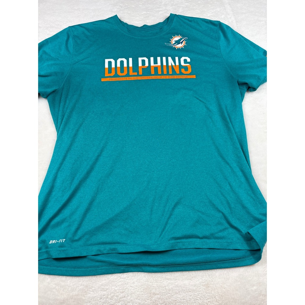 Nike Dri-FIT Miami Dolphins NFL Equipment Training Shirt Teal Mens XXL